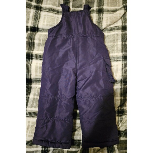 London Fog Snow Overalls Size 24 Months 2T Purple Zip Up Adjustable Straps New - Picture 3 of 4